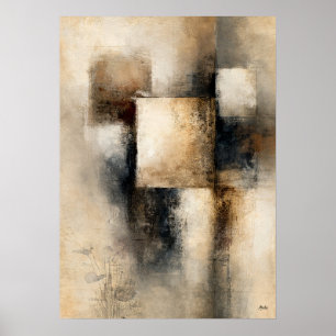 Poster Alignement Moderne Japonais Abstrait Wabi-Sabi Sil