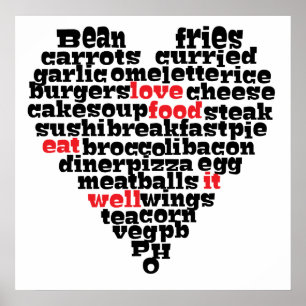 Poster Alimentation d'amour, coeur d'amour