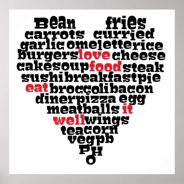 Poster Alimentation d'amour, coeur d'amour (Devant)