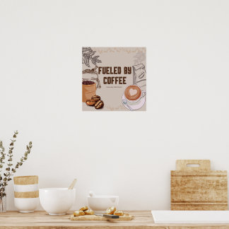 Poster Alimenté par l'affiche de café - Drôle Mur Art Pri