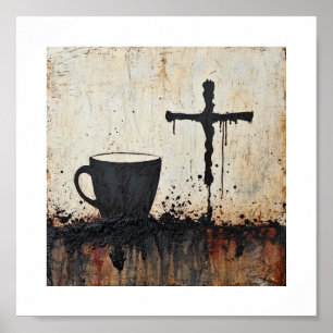 Poster Alimenté par le café, dirigé par Cross Edgy Christ