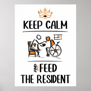 Poster Alimentez le Résident. Assistant en soins infirmie