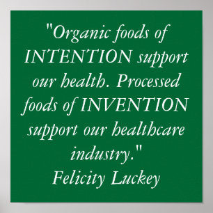 Poster Aliments biologiques par rapport aux aliments tran