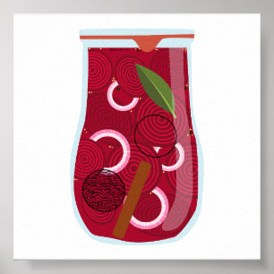 Poster Aliments de canne - betteraves pochées