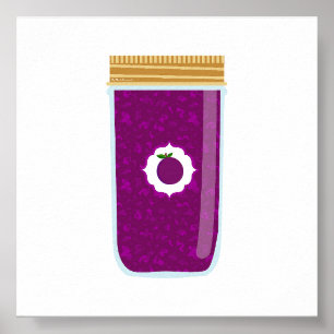 Poster Aliments de canne - Confiture de prune
