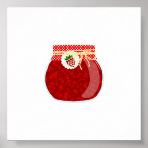 Poster Aliments de canne - Petite confiture de framboise