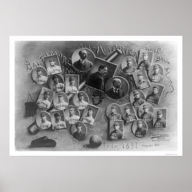 Poster All America Baseball Tour 1897 (Devant)