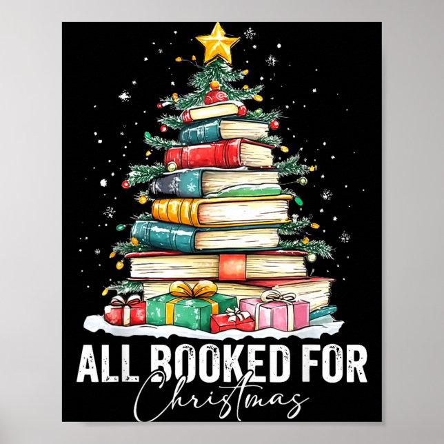 Poster All Booked For Christmas Coquette Books Teacher Xm (Devant)