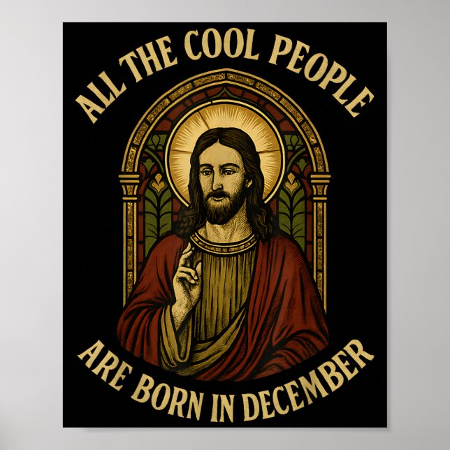 Poster All Cool People Are Born In December Birthday Chri (Devant)