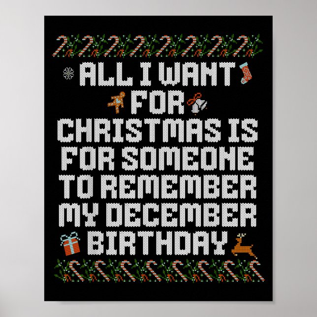 Poster All I Want For Christmas Is Someone Remember My Bi (Devant)