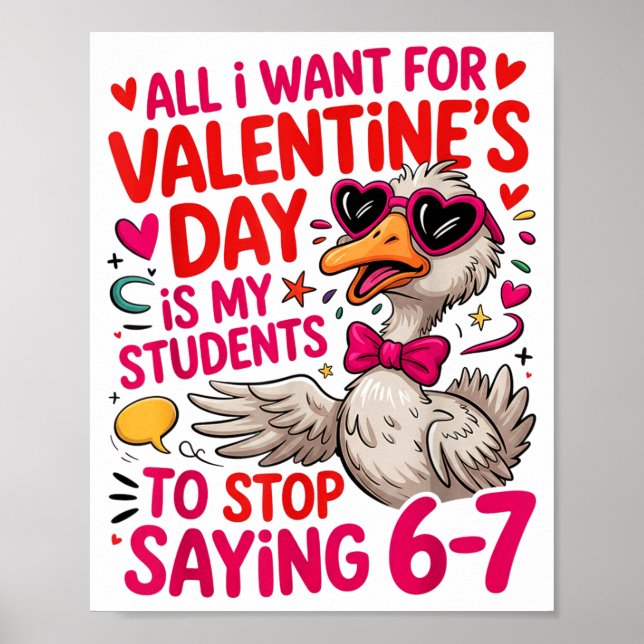 Poster All I Want For Valentines Is My Students Stop Sayi (Devant)