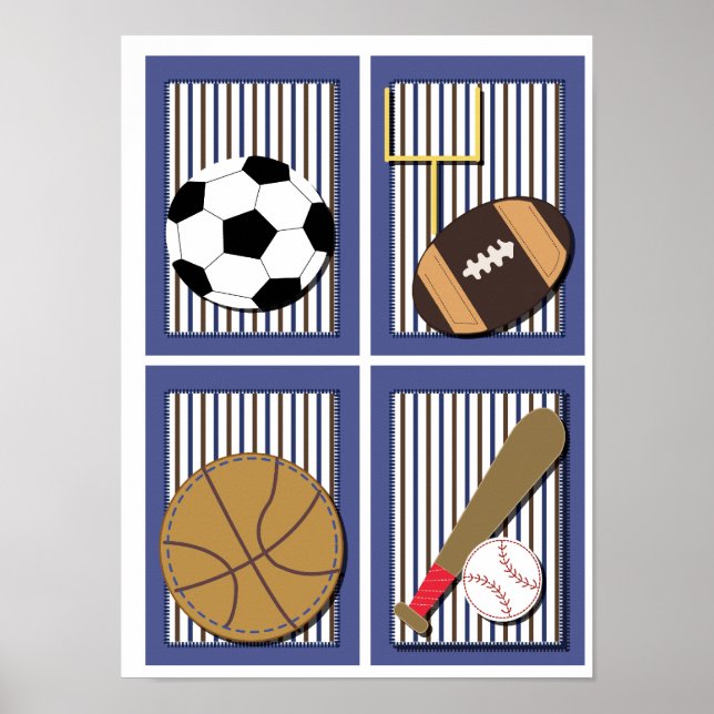 Poster All Stars Sports Boys Wall Art Football Football (Devant)