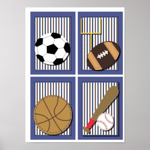 Poster All Stars Sports Boys Wall Art Soccer Football