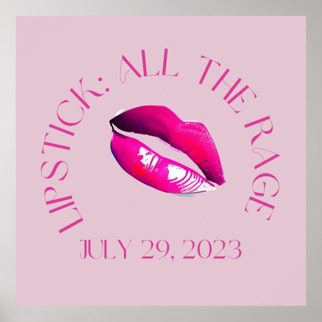 Poster All The Rage National Lipstick Day 2023 rose lipst (Devant)