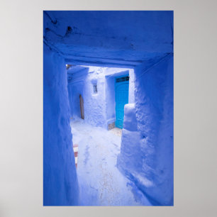 Poster Allée bleue de la ville