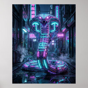 Poster Allée cybernétique du cobra néon