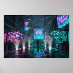 Poster Allée Cyberpunk
