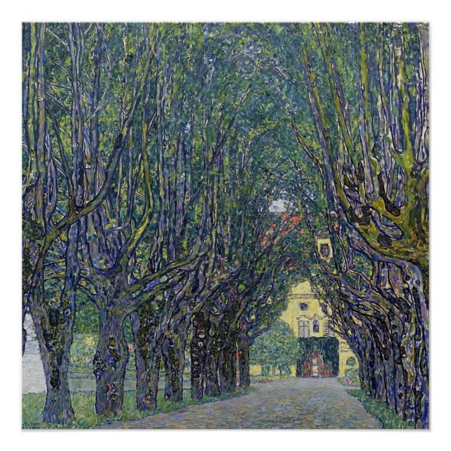 Poster Allée de Gustav Klimt à Schloss Kammer. (Devant)