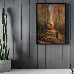 Poster Allée de peupliers en automne par Vincent van Gogh