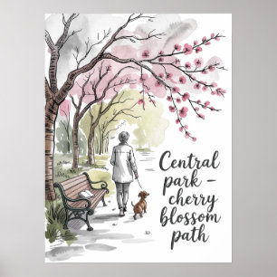 Poster allée des cerisiers en fleurs de Central Park