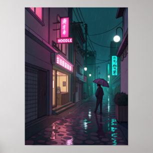 Poster Allée néon