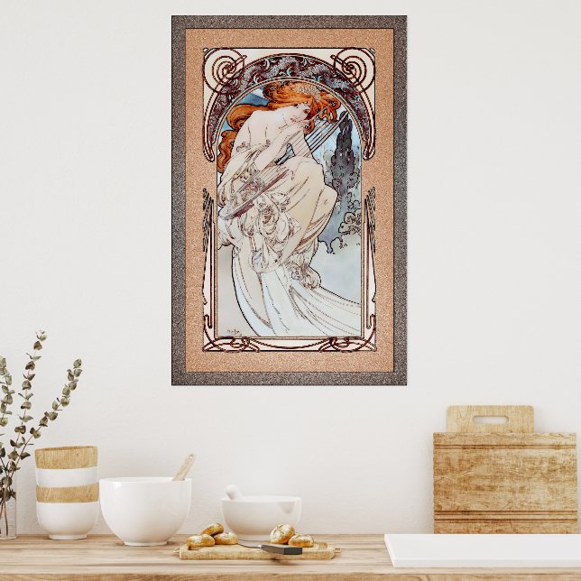Poster Allégorie de la musique par Alphonse Mucha (Cuisine)