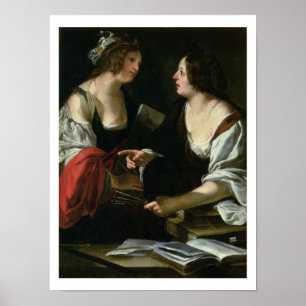 Poster Allégorie de la peinture et de l'architecture, c.1