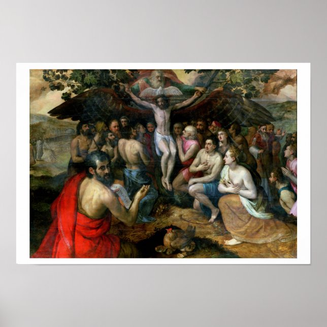 Poster Allegory of the Trinity (oil on panel) (Devant)