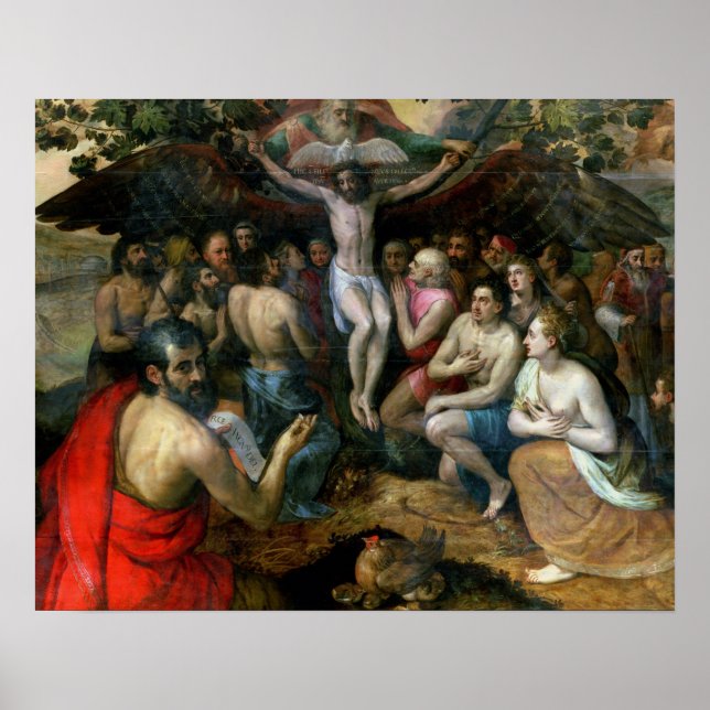 Poster Allegory of the Trinity (oil on panel) (Devant)