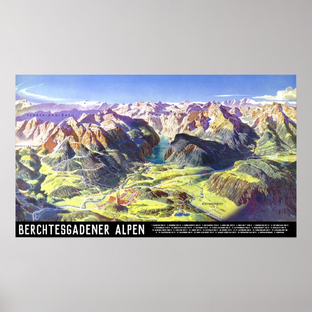 Poster " Allemagne : 2021 - Alpes Berchtesgaden Panorama (Devant)