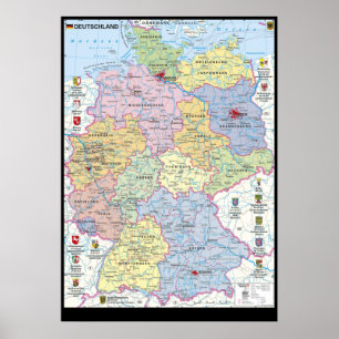 Poster " Allemagne : 2021/aujourd'hui - Carte politique 