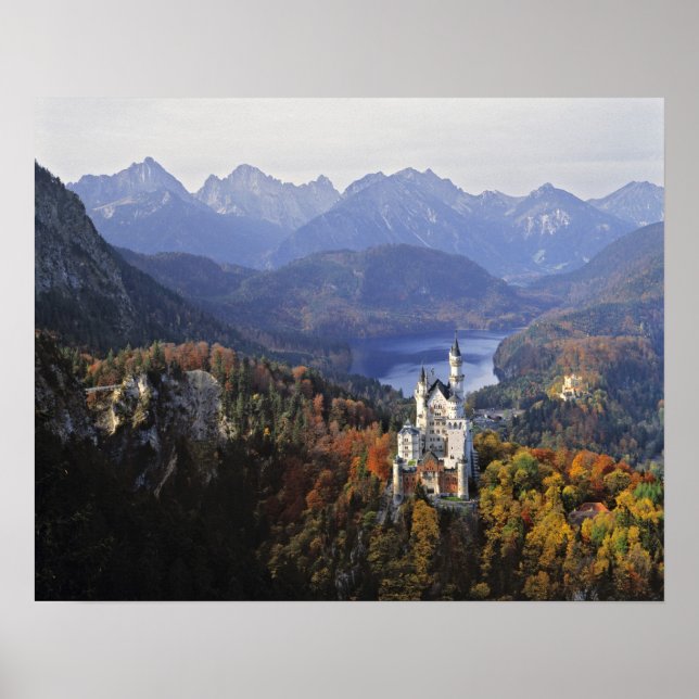 Poster Allemagne, Bavière, Château de Neuschwanstein. Gra (Devant)