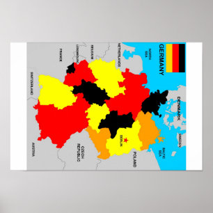 Poster allemagne carte politique