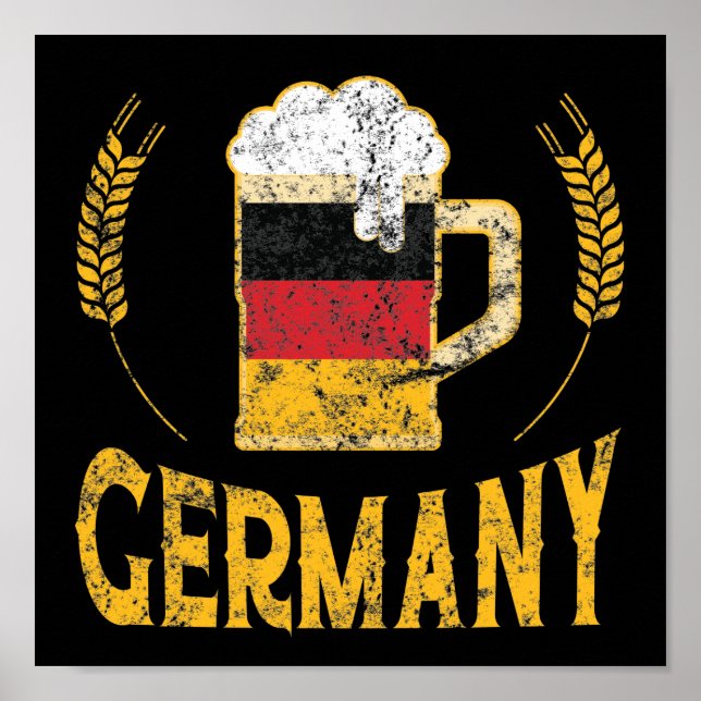 Poster Allemagne Fierté drapeau allemand Lover de bière O (Devant)