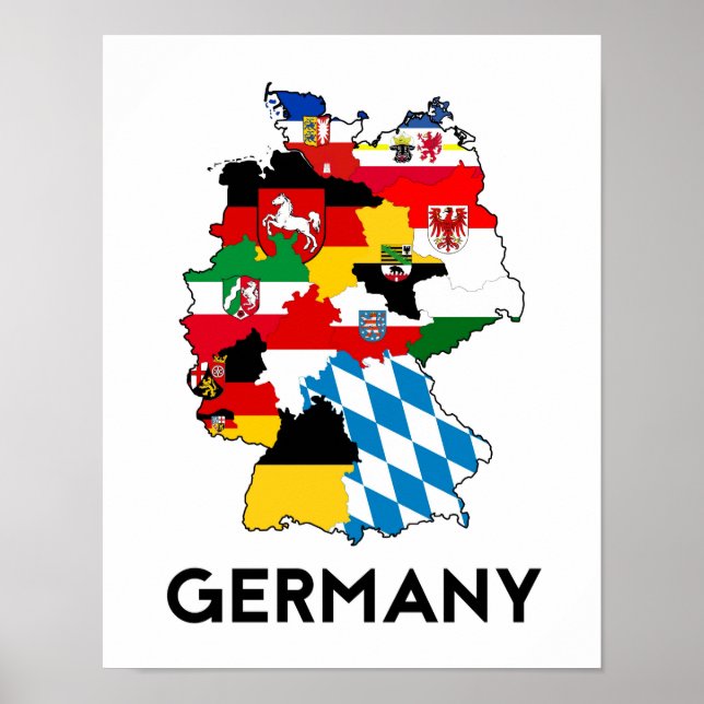 Poster allemagne pays drapeau politique région province (Devant)