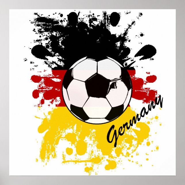 Poster Allemagne soccer ballon splash artwork sport fan (Devant)