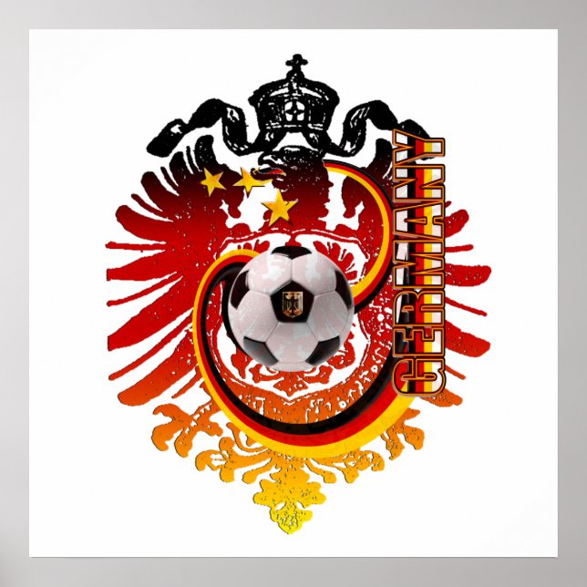 Poster Allemand Aigle Allemagne Badge de soccer (Devant)