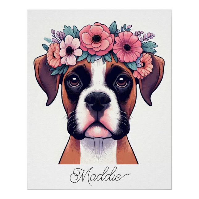 poster allemand boxer nursery avec nom (Devant)