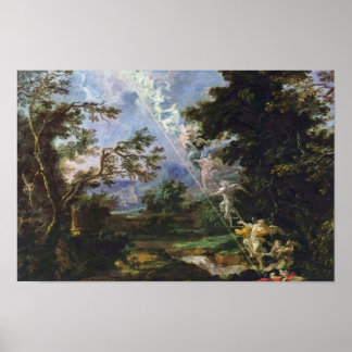 Poster Allemand "Paysage Avec Le Rêve De Jacob",
