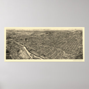 Poster Allentown, PA Panoramic Map - 1922