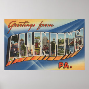 Poster Allentown, Pennsylvania - Large Letter Scenes