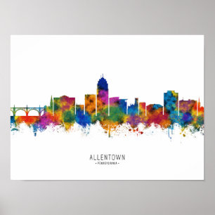Poster Allentown Pennsylvania Skyline