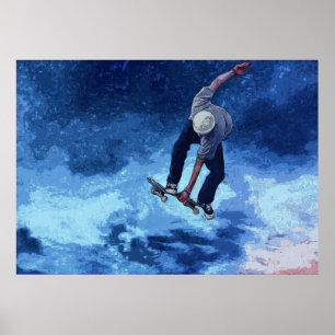 Poster Aller Au Ski - Skateboarder