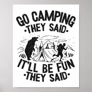 Poster Aller camper, ils ont dit que ça allait être amusa