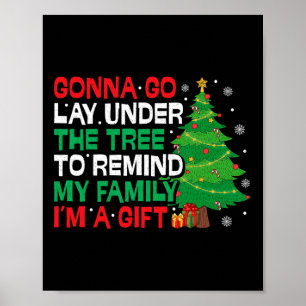 Poster Aller S'Allonger Sous L'Arbre Drôle Noël De Famill