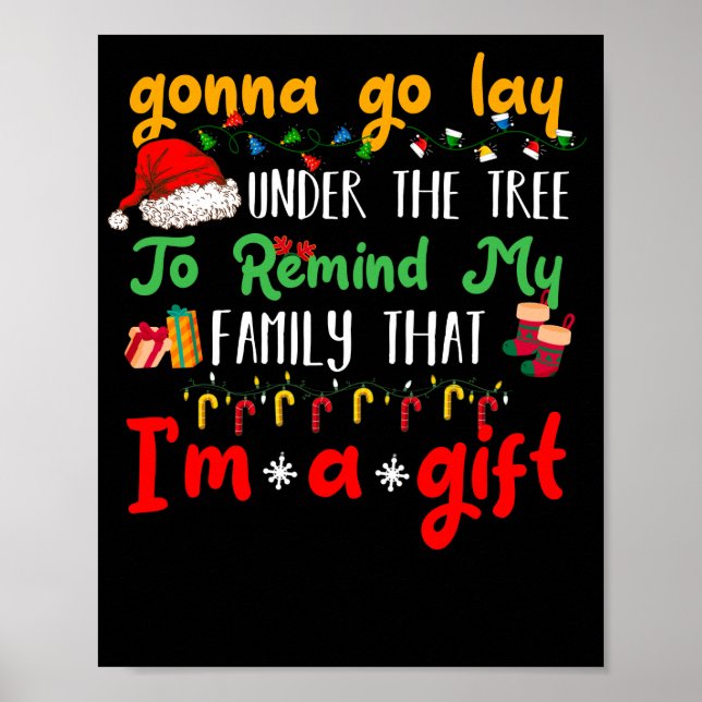 Poster Aller S'Allonger Sous L'Arbre Pajama Noël Noël (Devant)