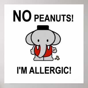 Poster Allergique aux cacahuètes