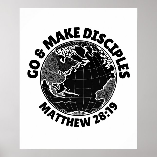 Poster Allez et faites des disciples - Matthieu 28:19 (Devant)