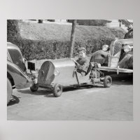 Allez Kart Driver, 1937. Photo vintage