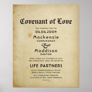Poster "Alliance d'amour" ViePartenaires MariageCertifica